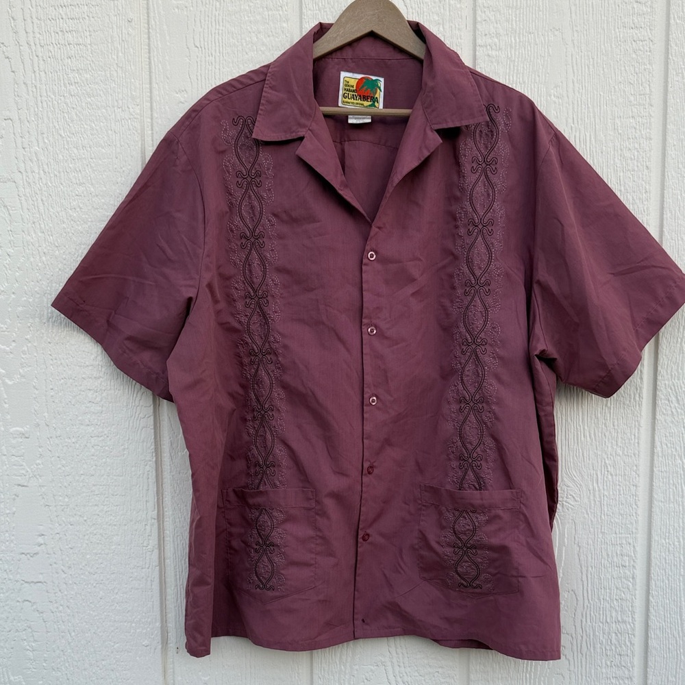 Genuine Haband Guayabera Shirt Men’s Size XX (2XL) Embroidered 2 Pockets